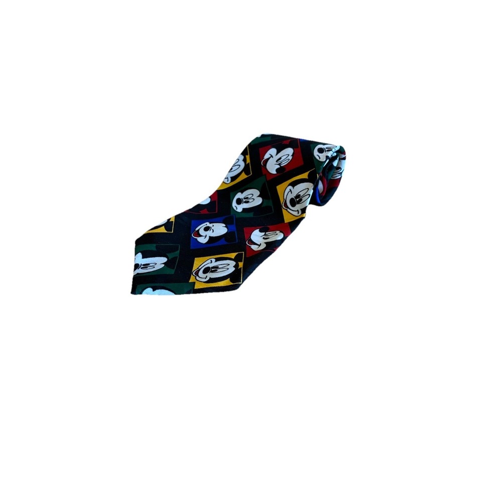 Picasso Mickey Mouse Tie‎ Mens OS Multicolor Disney Character Geometric Handmade